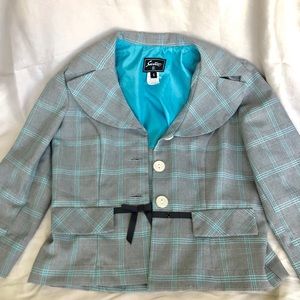 Suit Set Blazer and Skirt Size 6 Plaid